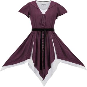 Robyn Short Hooded Medieval Dress with Chemise - Deadly Nightshade