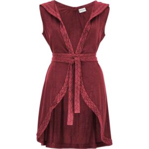 Rogue Hooded Tunic Vest - Burgundy Wine