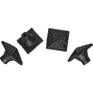 Hand Forged Iron Square Knobs - Set of 4
