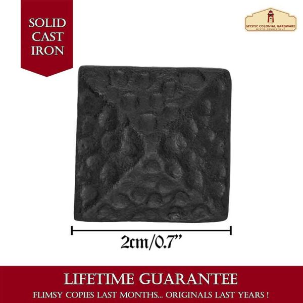 Hand Forged Iron Square Knobs - Set of 4