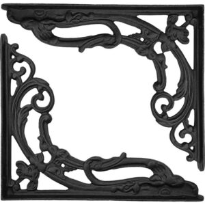 Hand Forged Victorian Flourish Shelf Brackets - Set of 2