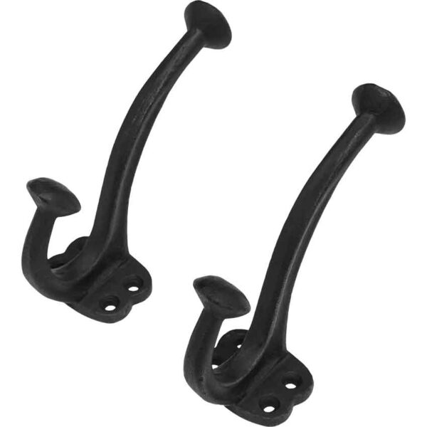 Vintage Style Cast Iron Wall Hooks - Set of 2