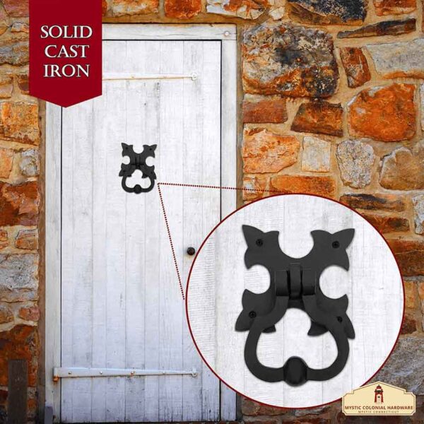 Gothic Fleur de Lis Cast Iron Door Knocker