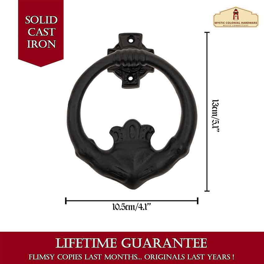 thumbnail image 2 of Medieval Lion Iron Door Knocker - Black 2 of 10