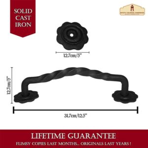 Large Twisted Iron Gate Handle