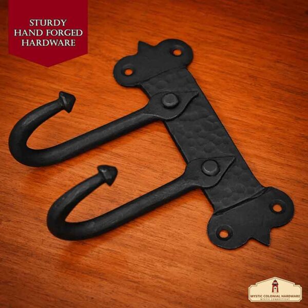 Rustic Cast Iron Wall Hook - Set of 2