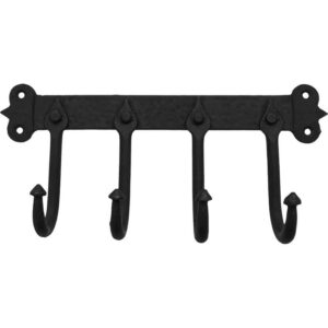 Rustic Cast Iron Wall Hook - 4 Hooks