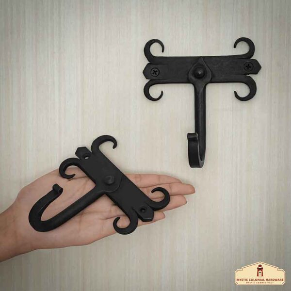 Hand Forged Gothic Fleur Wall Hook - Set of 2