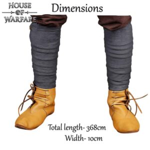 Canvas Viking Leg Wraps with Brooches - Grey