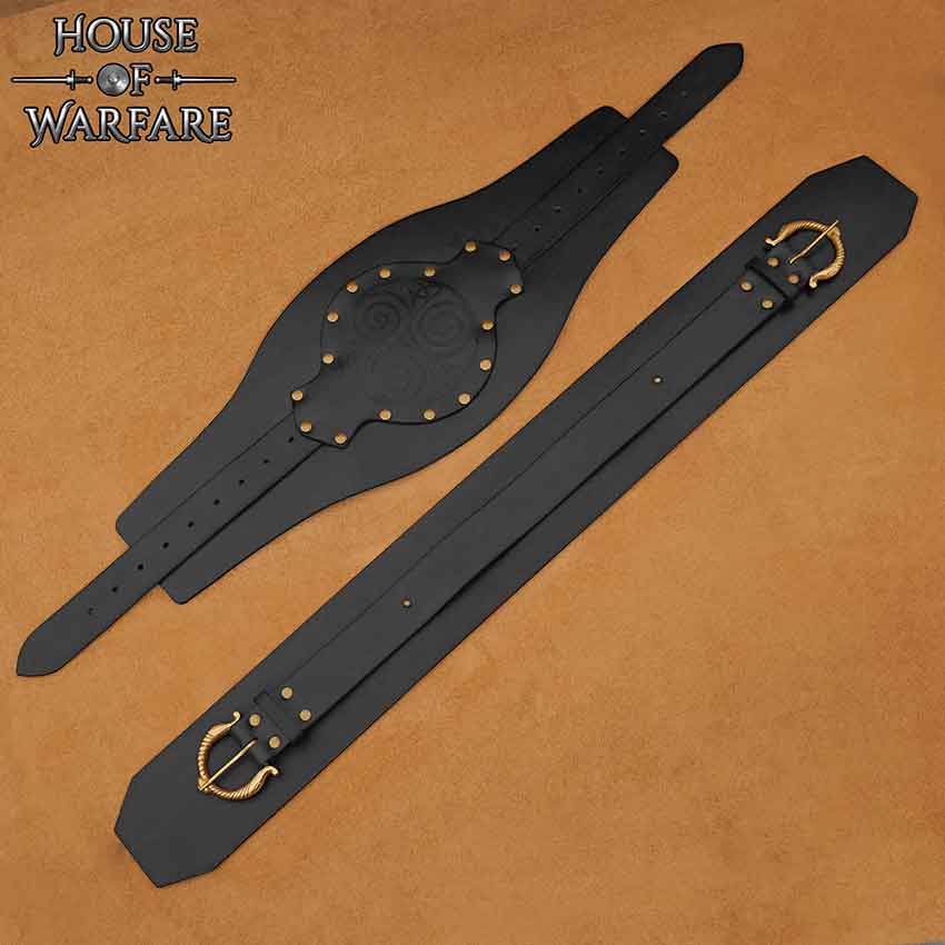 Celtic Warrior Wide Waist Belt - Black