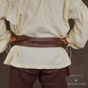 Old Western Leather Belt with Holster - Brown - Right Side Draw