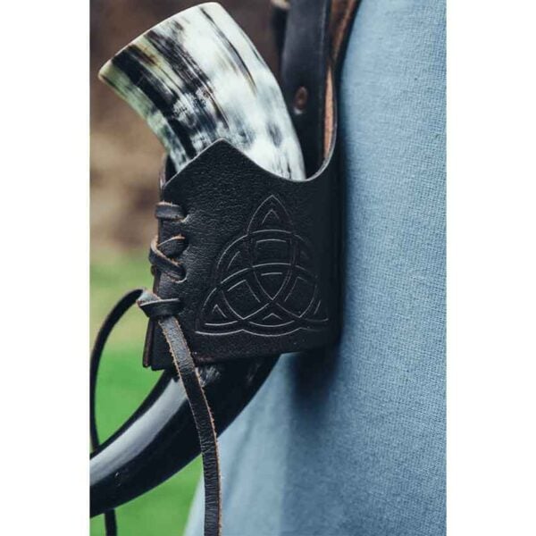 Kai Celtic Drinking Horn Holder - Dark Brown