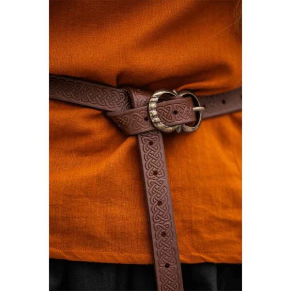 Merle Celtic Leather Belt - Light Brown