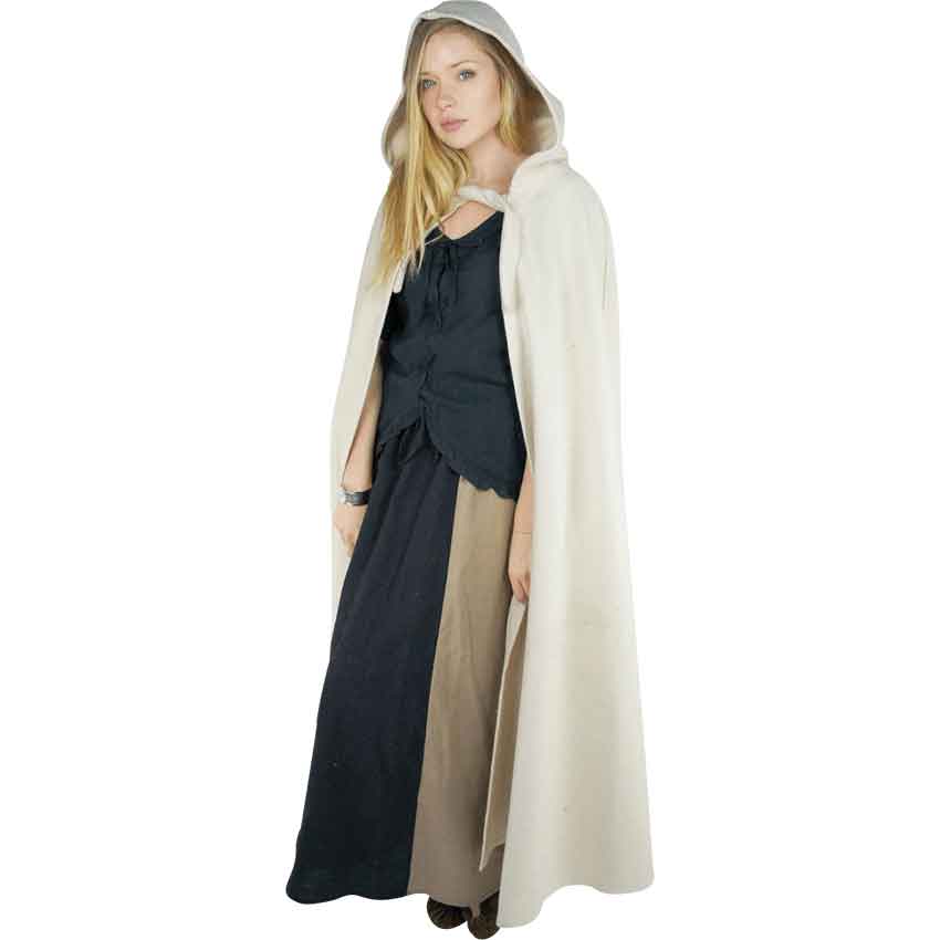 Elinor Classic Medieval Cloak - Natural