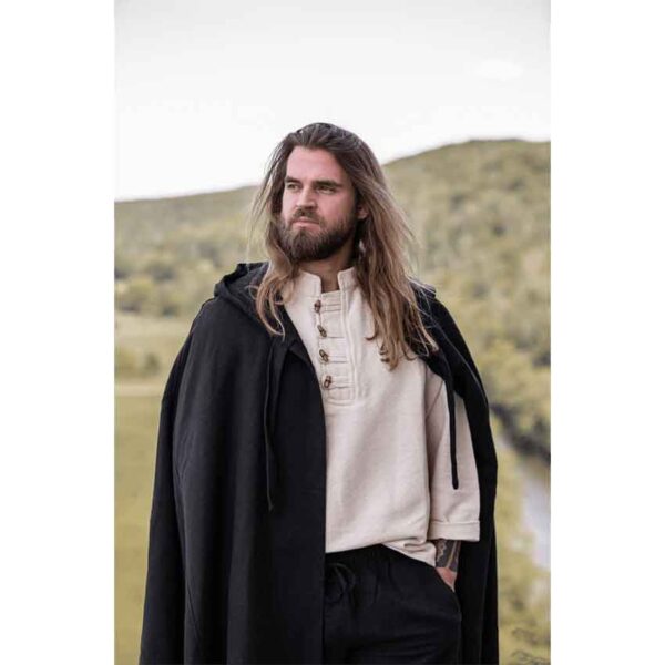 Elinor Classic Medieval Cloak - Black