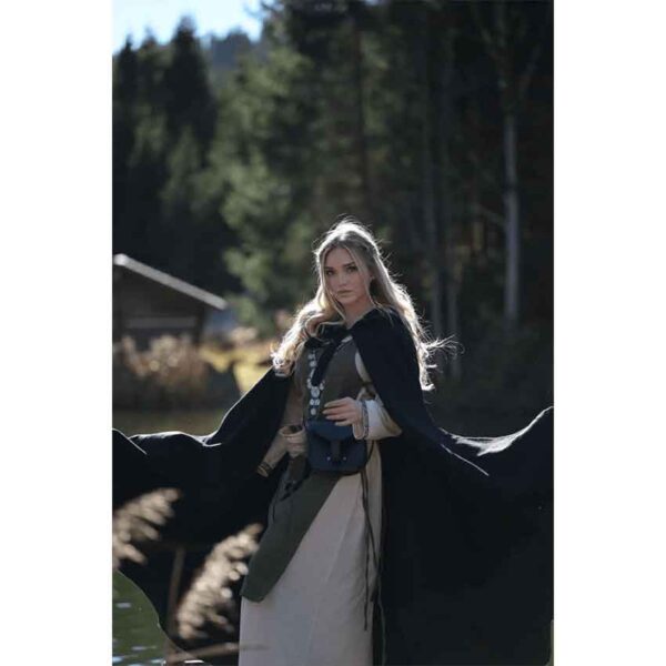 Elinor Classic Medieval Cloak - Black
