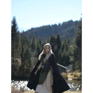 Elinor Classic Medieval Cloak - Black