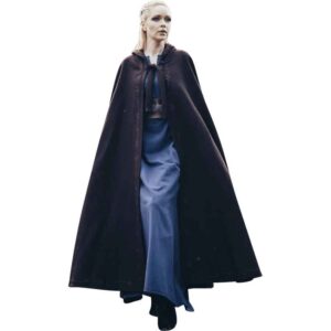 Alma Embroidered Wool Cloak - Brown