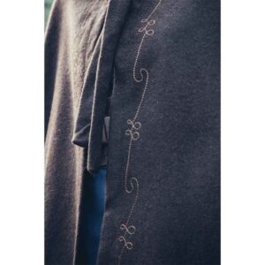 Alma Embroidered Wool Cloak - Brown