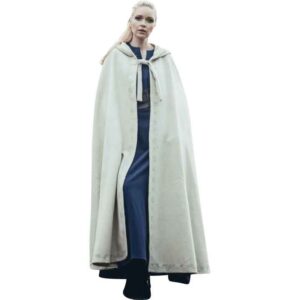 Alma Embroidered Wool Cloak - Natural