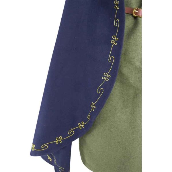 Asidis Hand Embroidered Wool Cloak - Blue