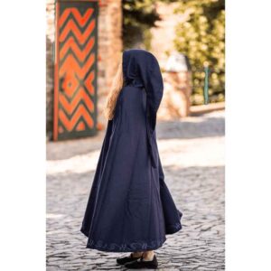 Gesa Embroidered Cloak with Clasp - Blue