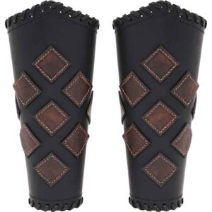 Fantasy Leather Bracers - Black