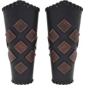 Fantasy Leather Bracers - Black