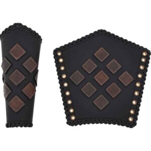 Fantasy Leather Bracers - Black