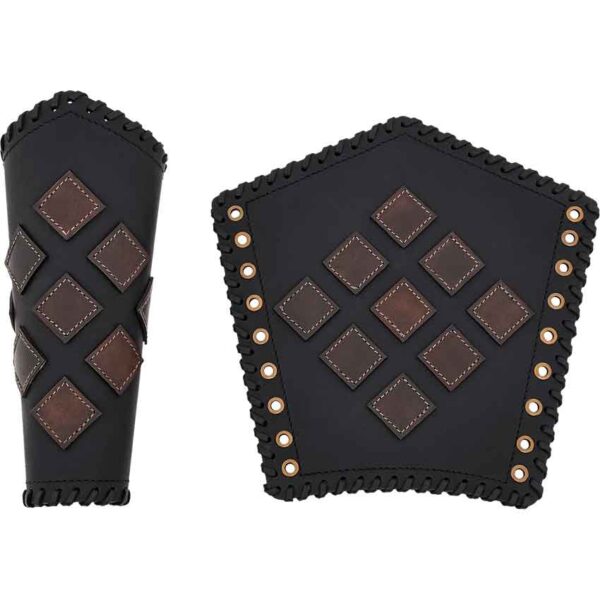 Fantasy Leather Bracers - Black