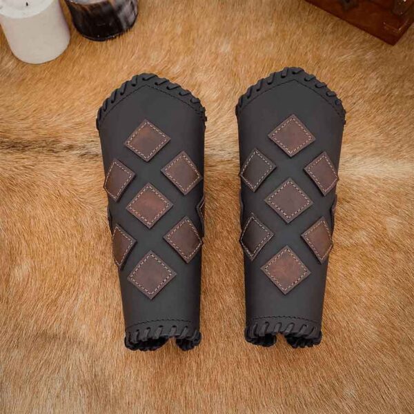 Fantasy Leather Bracers - Black