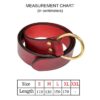 Fantasy Leather Brass Ring Belt - Maroon