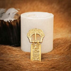 Brass Celtic Belt Buckle with Accent