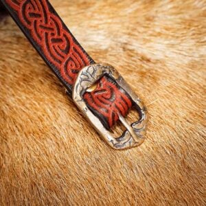 Celtic Knotwork Leather Belt - Brown
