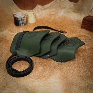 Celtic Horse Leather Pauldron - Green