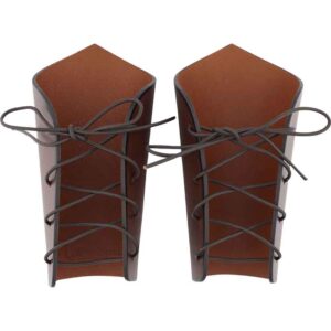 Warrior of the Realm Leather Bracers - Brown
