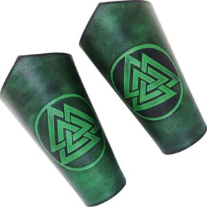 Warrior of the Realm Leather Bracers - Green