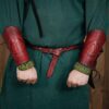 Warrior of the Realm Leather Bracers - Maroon