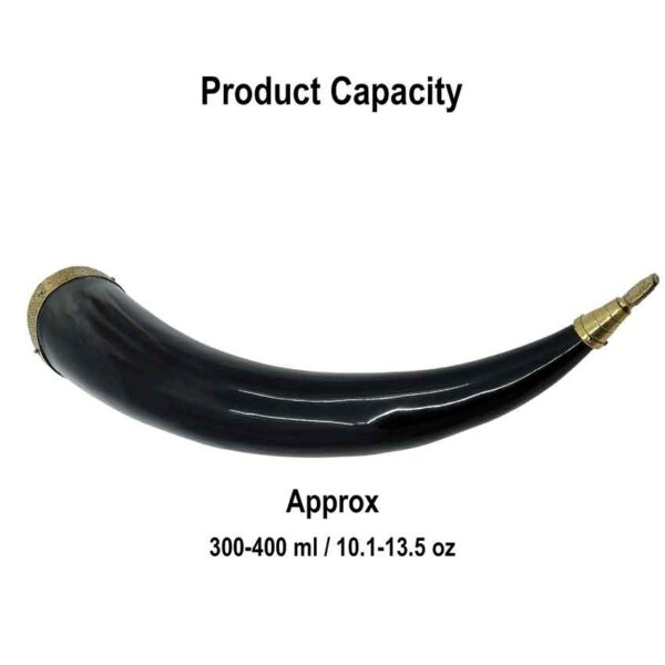 Viking Drinking Horn with Brass Fittings