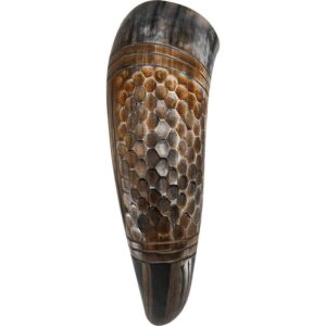 Viking Drinking Horn with Engraved Honeycomb