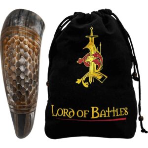 Viking Drinking Horn with Engraved Honeycomb