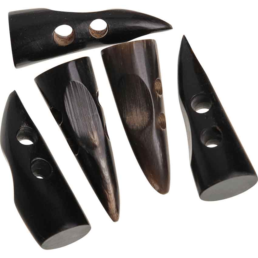 Medieval Ox Horn Toggles - Set of 5