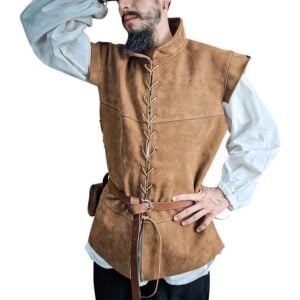 Diego Suede Leather Jerkin - Brown