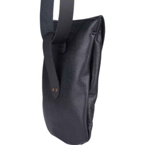 Adventurer's Leather Shoulder Bag - Black