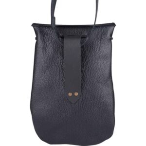 Adventurer's Leather Shoulder Bag - Black