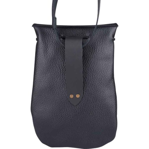 Adventurer's Leather Shoulder Bag - Black