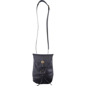 Adventurer's Leather Shoulder Bag - Black