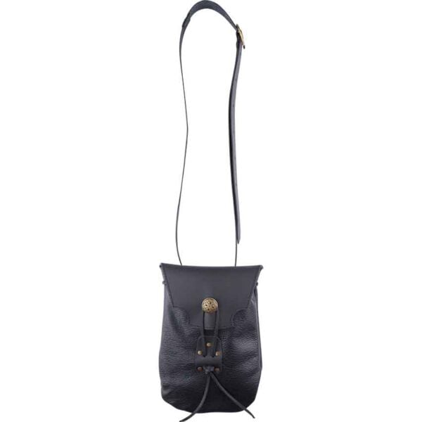 Adventurer's Leather Shoulder Bag - Black