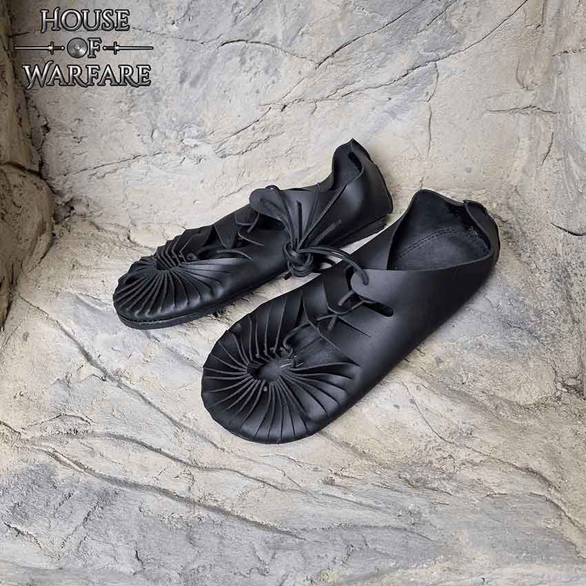 Cassius Leather Roman Sandals - Black