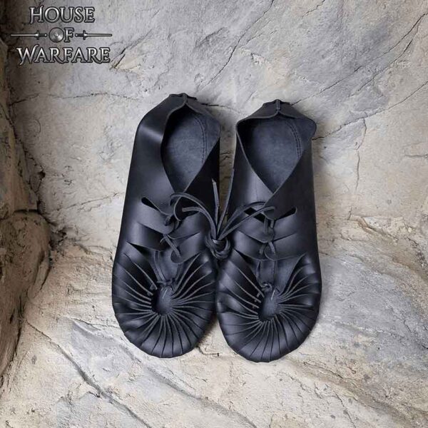 Cassius Leather Roman Sandals - Black